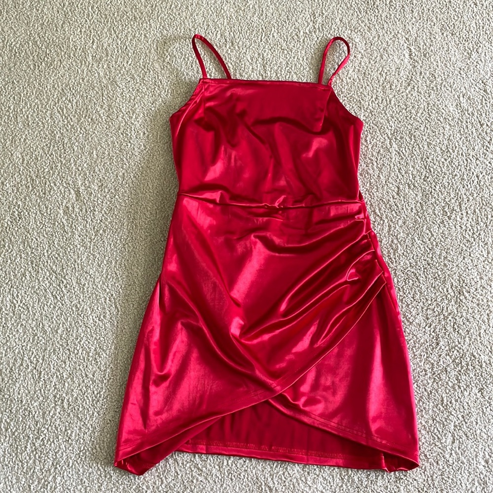 Red mini dress